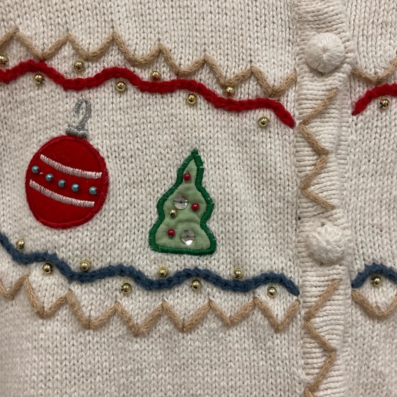 Cute Ugly Christmas Sweater / Christmas Cardigan measure women’s Large - Picture 7 of 15